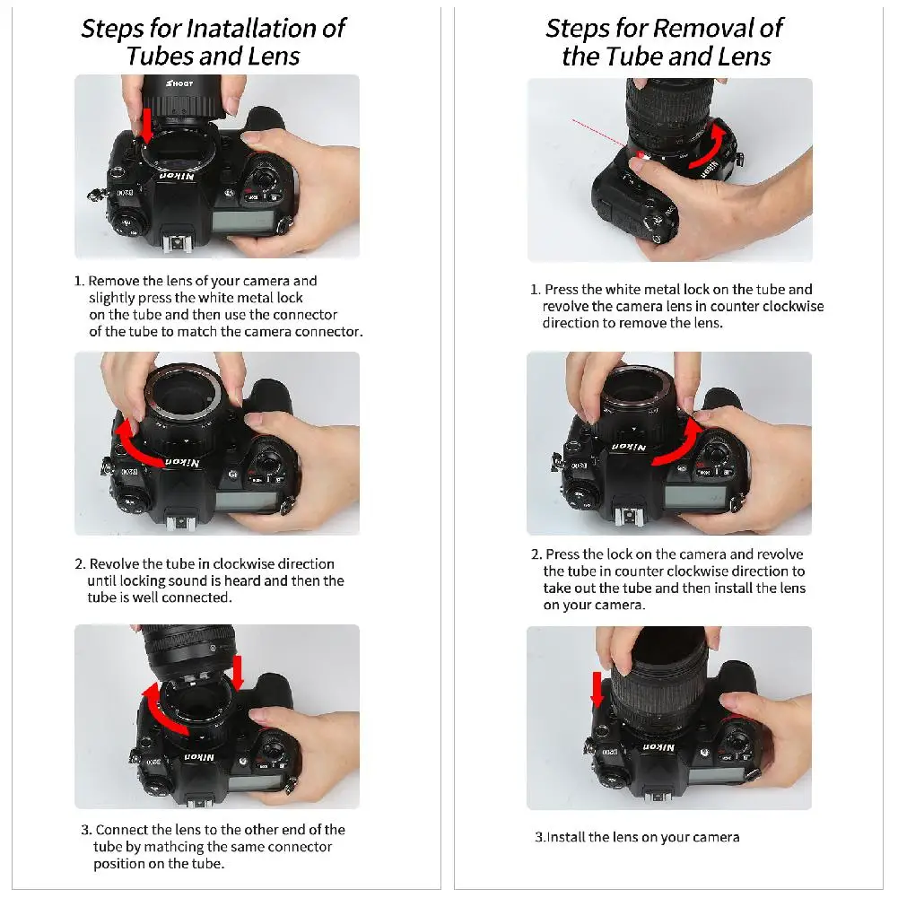 12mm 20mm 36mm Manual Focus N-AF Macro Extension Tube Set Mount for Nikon D3200 D7100 D5100 D5500 D5200 Digital SLR Camera r25