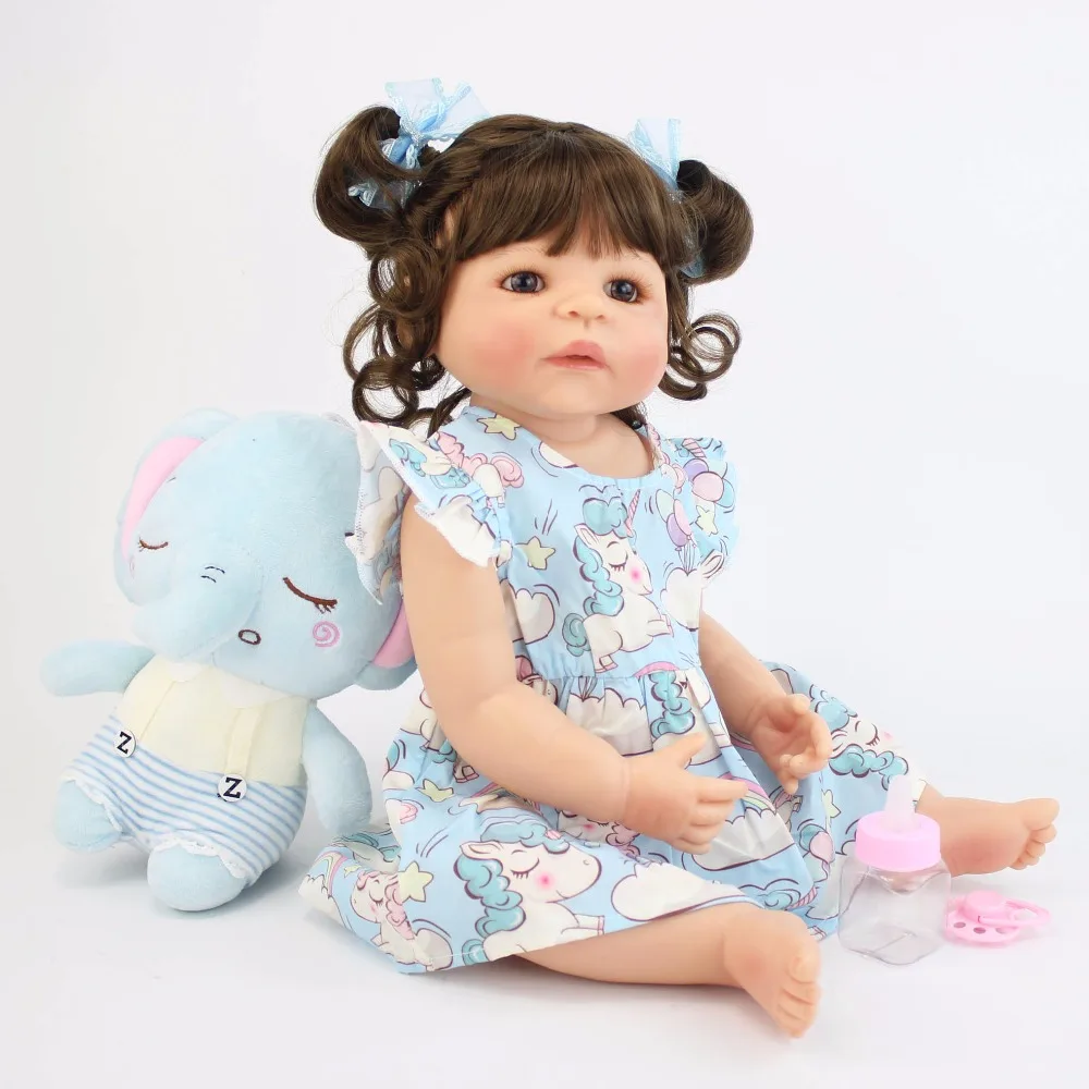 55 см силиконовый винил Reborn Baby Doll игрушка для девочки куклы новорожденных