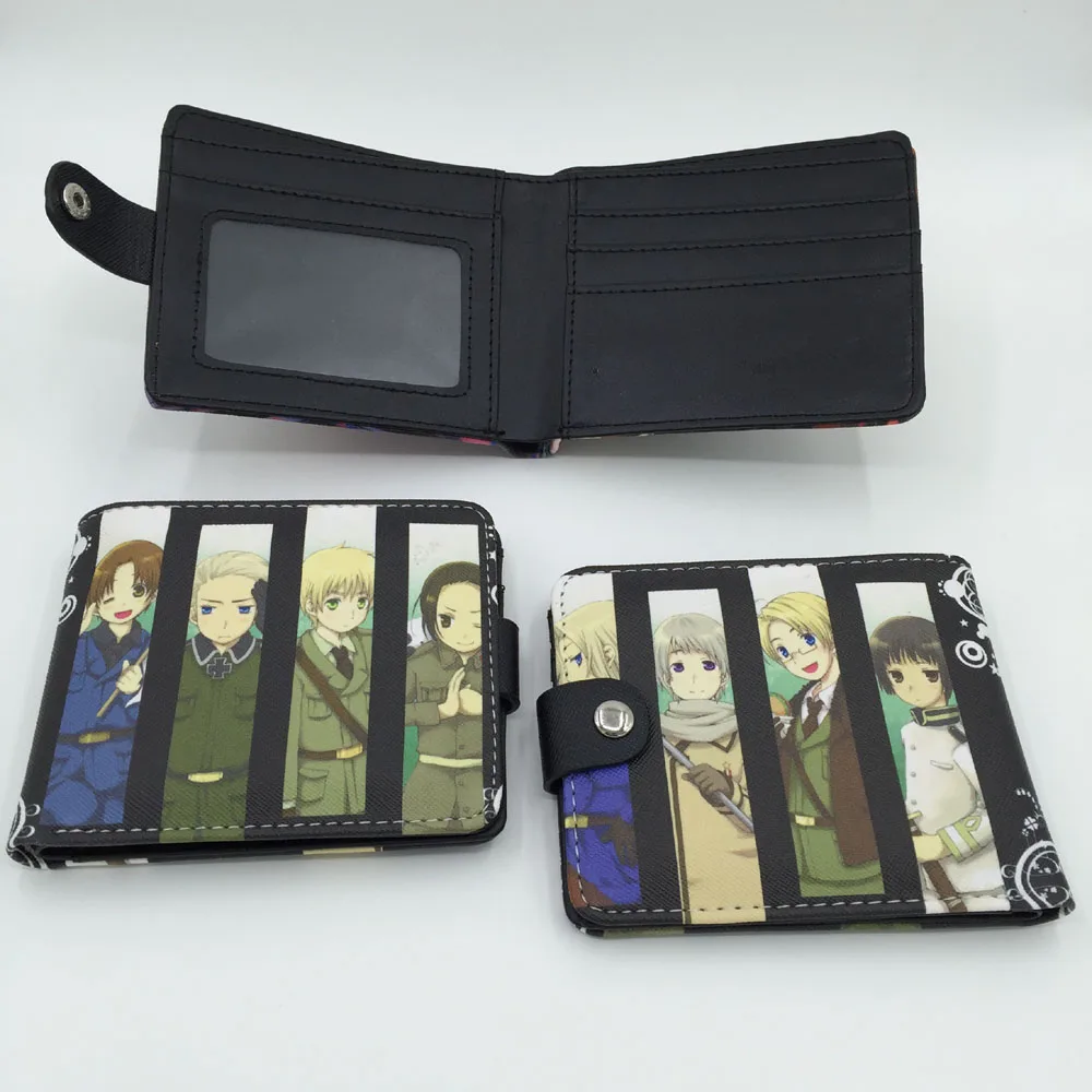 Японская игра Neko Atsume Синтетическая кожа Изысканный бумажник на кнопке/кошелек - Цвет: Hetalia