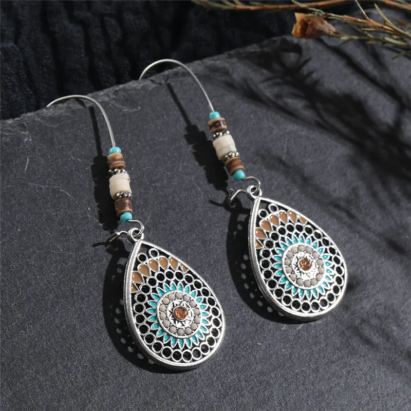 Vintage Bronze Geometric Women's Earrings Jewelry 2019 Long Metal Tassel Fringe African Earrings for Women Big Round Earring (6)