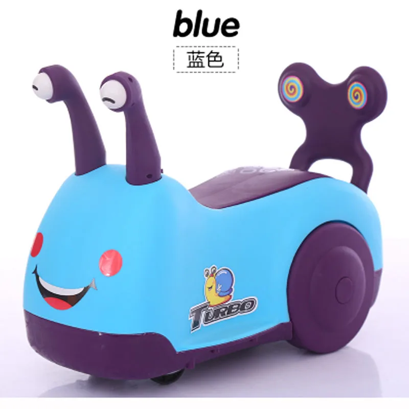 Дети катаются на животных скутеры автомобиль игрушки для детей милая игрушечная улитка автомобиль Раннее Образование Музыка+ светильник От 1 до 3 лет - Цвет: Синий