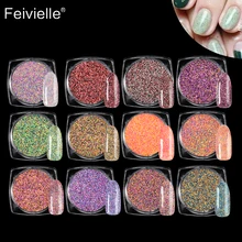 Feivielle New 12 Colors/Set Starry Nail Power 1.5g Holographic Laser Nail Glitters Dust Manicure Nail Art Glitter Decorations Feivielle New 12 Colors/Set Starry Nail Power 1.5g Holographic Laser Nail Glitters Dust Manicure Nail Art Glitter Decorations