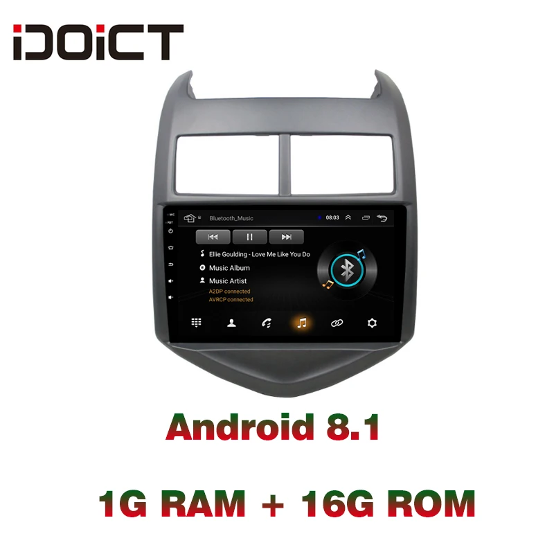 

IDOICT Android 8.1 Car DVD Player GPS Navigation Multimedia For Chevrolet Aveo 2011-2013 Radio car stereo wifi BT