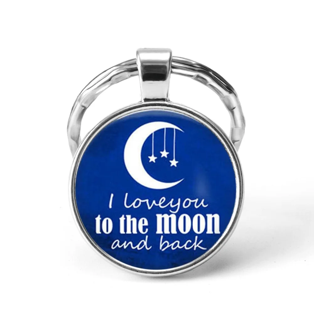 I Love You To The Moon and Back брелок на День святого Валентина Jewelry стеклянный кулон брелки