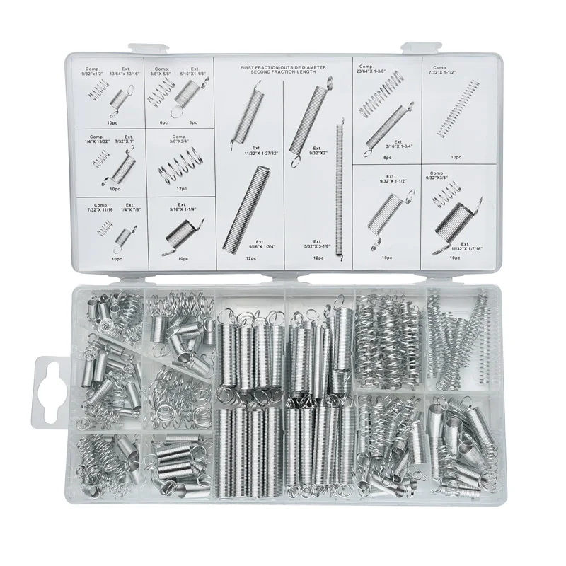 200pcs Waved Extension Spring Set Metal Tension/Compresion Springs Assortment In 20 Sizes