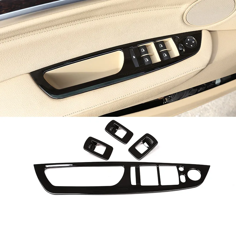 

4pcs Glossy Black Silver ABS Plastic For BMW X5 E70 X6 E71 2008-2013 Car Interior Window Lift Butoon Frame Trim Left Hand Drive