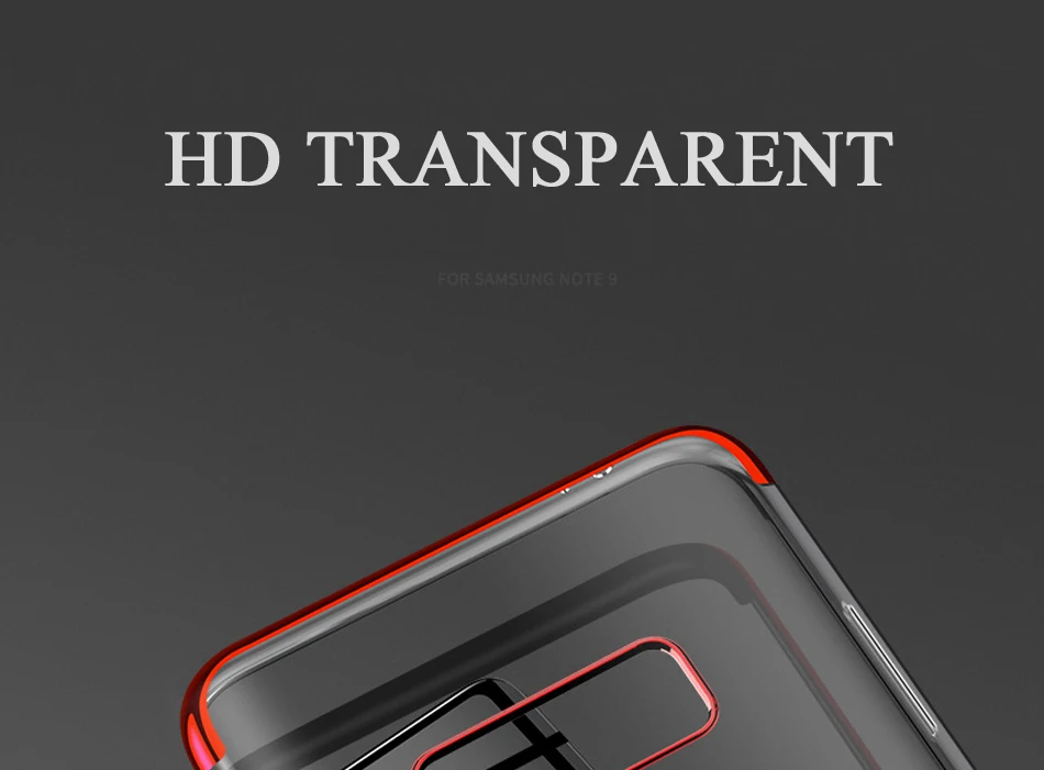 ITEUU ТПУ прозрачный гальванический чехол для телефона samsung Galaxy Note 9 Чехлы мягкая прозрачная задняя крышка роскошный