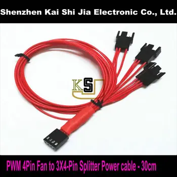 

20PCS / Lot PWM 4 Pin Fan to 3-Port 4 Pin Fan Splitter Power Cable - 30cm