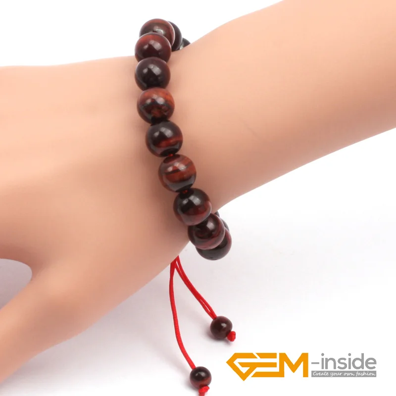 

10mm round red tiger eye bracelet natural stone bracelet Guardian stone for Capricorn free shipping wholesale !
