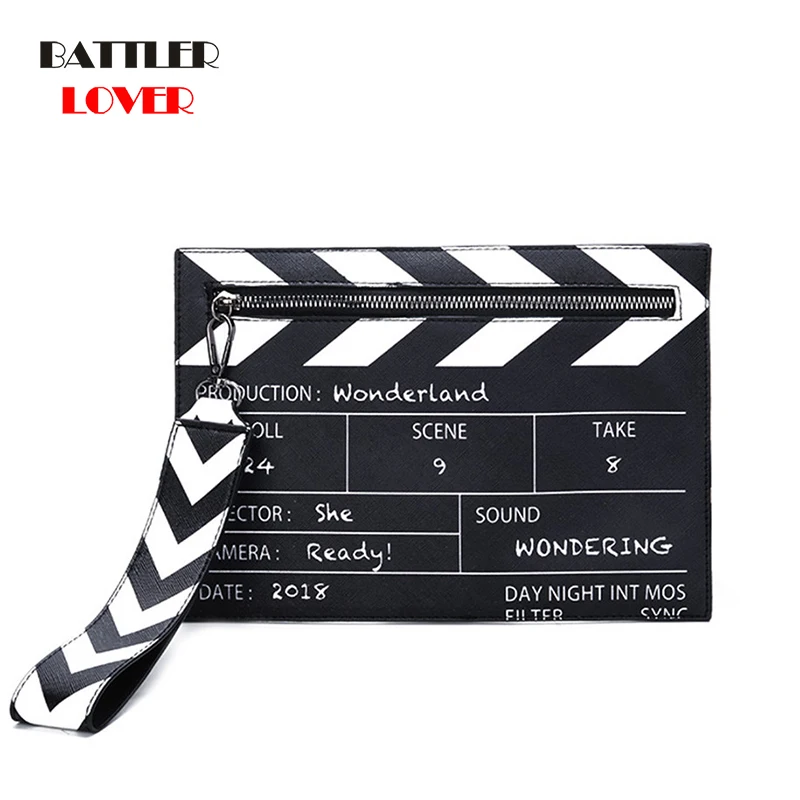 

Black & White Fashion Movie Prop Design Pu Leather Casual Women's Clutch Envelope Bag Women Shoulder Bags Crossbody Messener Bag