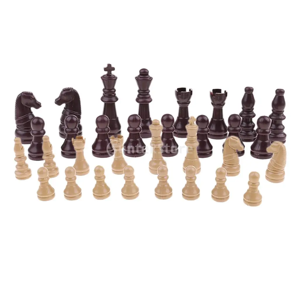 

32 Pieces Replacement Plastic Chess Pieces/Chessmen Complete Set