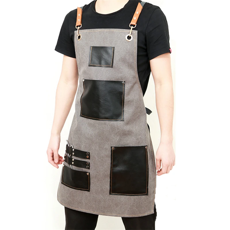 2019 Aprons Canvas Leather Unisex Adult Aprons for Woman Men Male Kitchen Chef Waiter Cafe barber Cooking Pinafores Logo Gift 2019 Aprons Canvas Leather Unisex Adult Aprons for Woman Men Male Kitchen Chef Waiter Cafe barber Cooking Pinafores Logo Gift