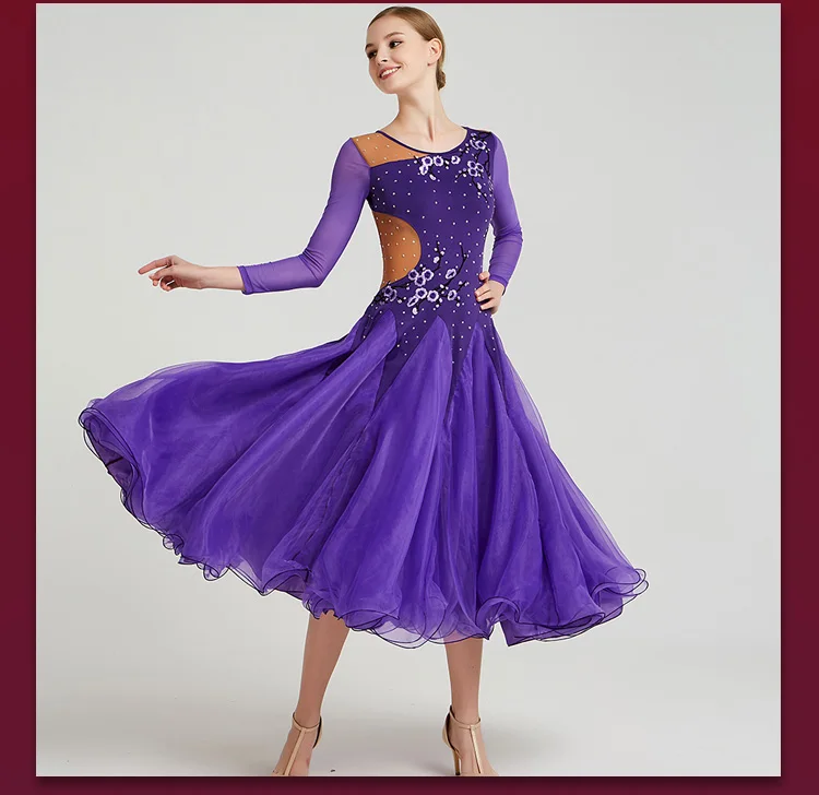 Фламенко платье с длинным рукавом танцевальный зал состязание платье для танцев для женщин бульдог бои испанская одежда женская сценическая одежда для взрослых DN3272
