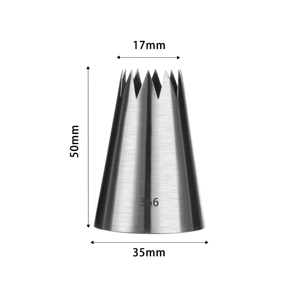 1 шт., новинка, полезная#366, Большая насадка для крема из нержавеющей стали, насадка для украшения торта, кекса, Кондитерская насадка, насадка Bakewar