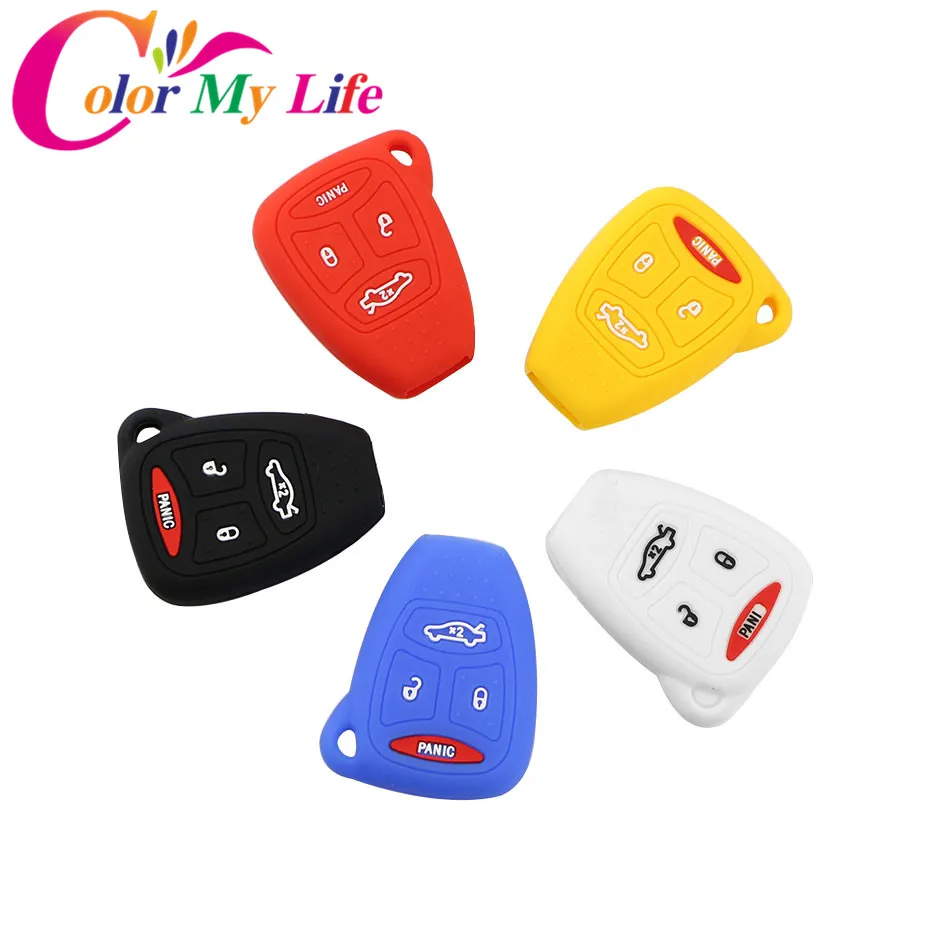 

Color My Life Silicone Car Styling Key Cover Case for Jeep Wrangler Compass Liberty for CHRYSLER 300 PT for Dodge Caliber Nitro