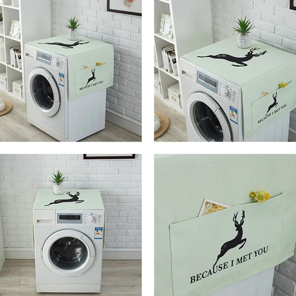 

Cartoom Cat Roller Washing Machine Cover Dust proof Covers Multi-function Refrigerator Dust Cover Storage Bags 50*140cm