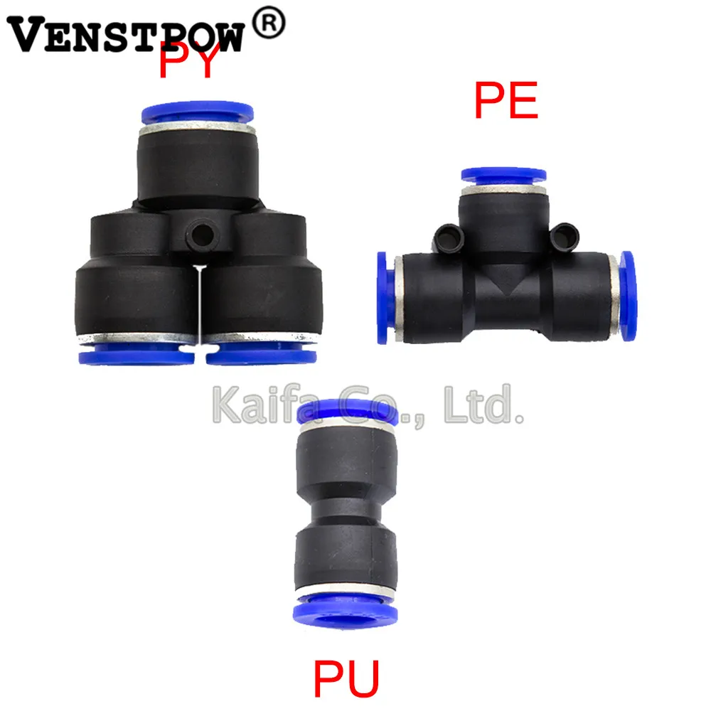 

1pcs PY/ PE/ PU-4/6/8/10/12/14/16 Plastic Push-through Pneumatic Components fitting Tube pipe Fast joint connect T/Y Type