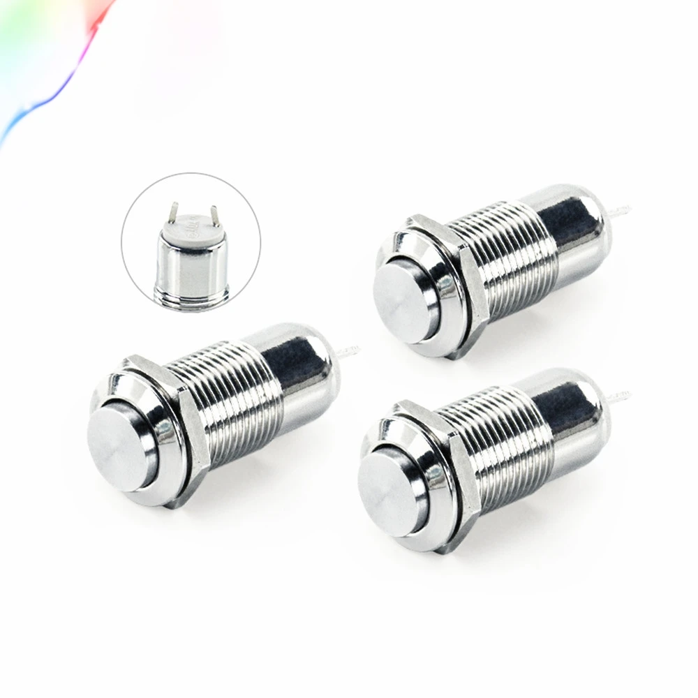 

1pcs 10MM 2P NO Panel Hole Metal Button Switch Latching Power Push Button High Head Self Locking /Self Reset soldering IP67