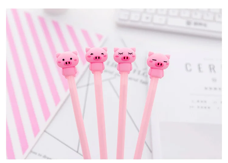 Розовая свинья гелевая ручка 0 38 мм Kawaii мультфильм милые ручки для детей Подарки
