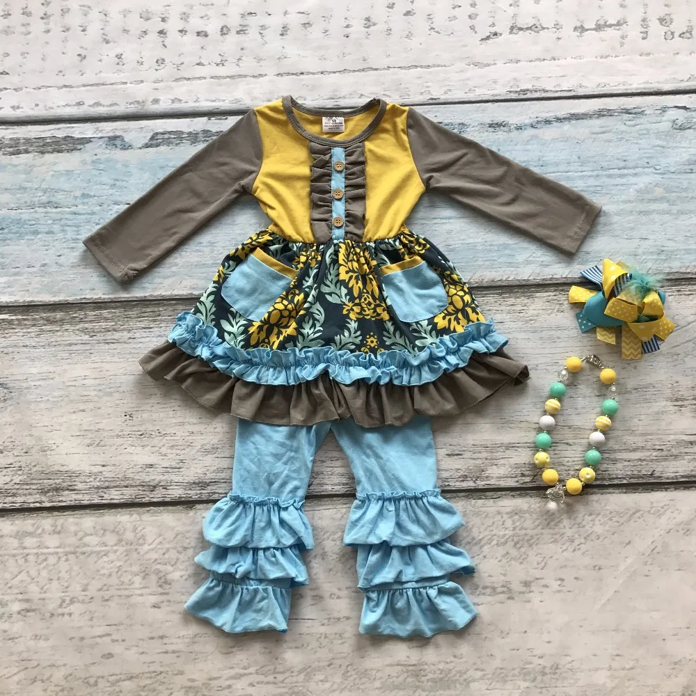 Kid Toddler Baby Girls St.Patrick/’s Day Outfits 2pcs Green Dress Tops Ruffled Striped Leggings Pants Autumn Spring Set