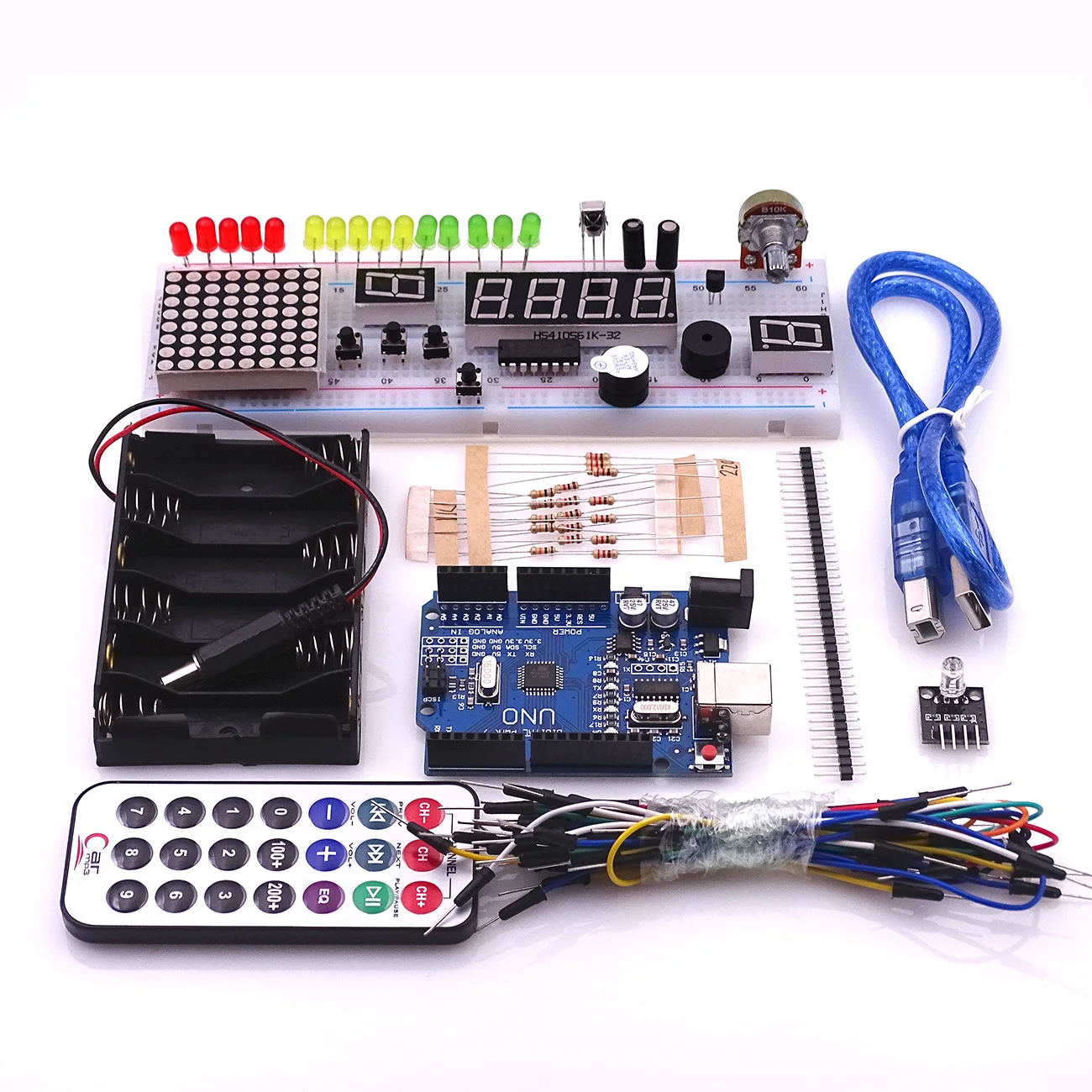 

Cfsunbird Intelligent electronic starter DIY entry learning kit for arduino uno r3 mini 400 point LED line bridge with cassette