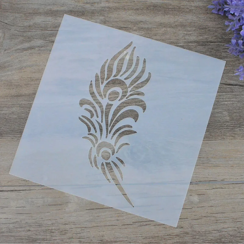 DIY Craft Feather Layering Stencils For Walls Painting Scrapbooking