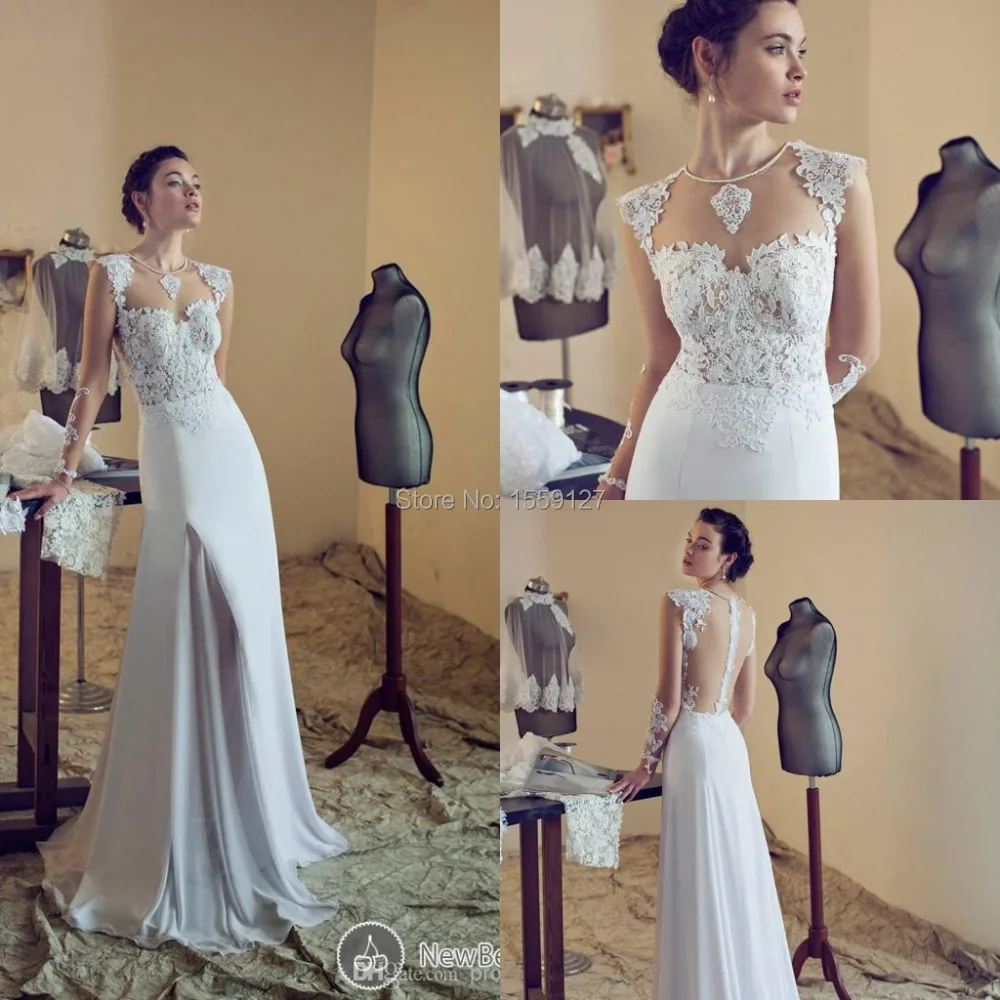 Roman Belavan 2017 Summer Beach Wedding Dress With Sleeves High