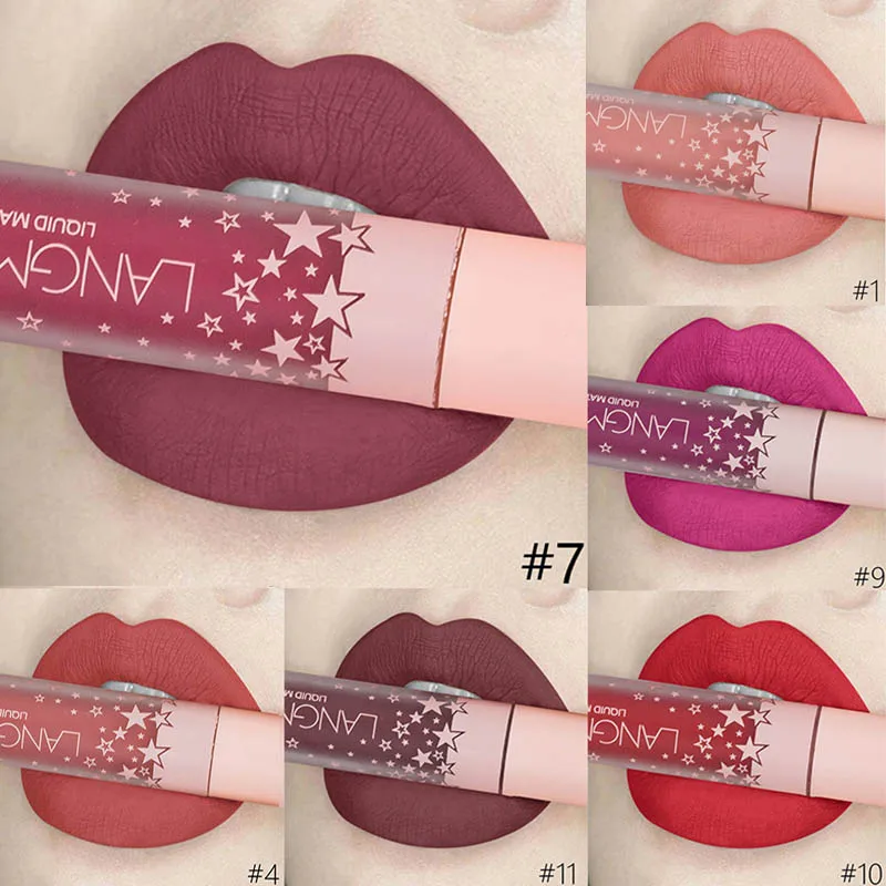 

24 Color Matte Lipstick Waterproof Long Lasting Red Lip Gloss Makeup Cosmetic Red Purple Nude Matte Liquid Lip Stick Make Up