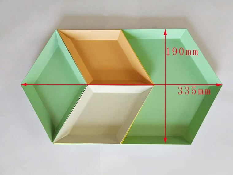 Скандинавские пластины из нержавеющей стали Геометрическая серия ромбовидный комбо лоток креативный металлический блюдо для завтрака