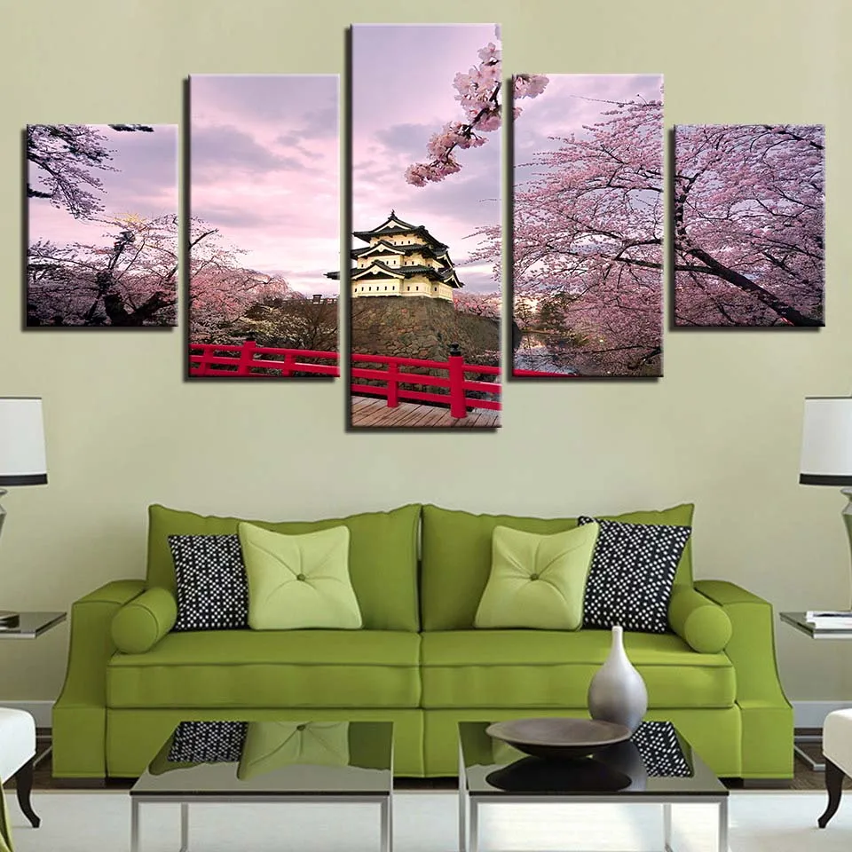 

HD Prints Home Decoration Canvas Painting 5 Pieces Building Wall Art For Living Room Modular Pictures Landscape Artwork Poster