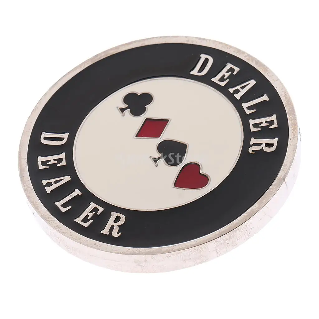 Metal Texas Hold'em Poker Game Banker Dealer Chip for Casino Tournament