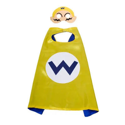 1 комплект, детские костюмы «Супер Марио», накидки с масками для мальчиков и девочек, вечерние наряды на Хэллоуин, маскарадный плащ - Цвет: yellow 1