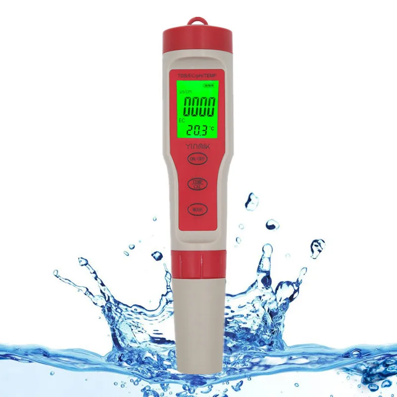 С подсветкой цифровой воды тесты er 4 в 1/3 1 EC/TDS/PH/TEMP качество мониторы комплект для