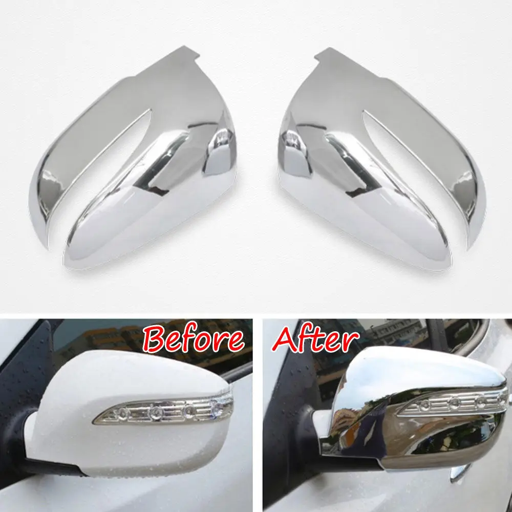 2pcs/set ABS Side Door Rear View Mirror Cover Decoration Trim Protector For Tucson IX35 2010