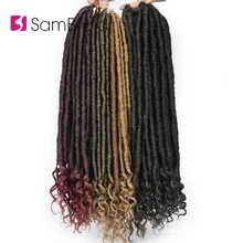 SAMBRAID Goddess Faux locs CURLY, вязанные крючком косички, накладные волосы, синтетические плетеные волосы, мягкие искусственные замки, 24 корня/18 дюймов, упаковка