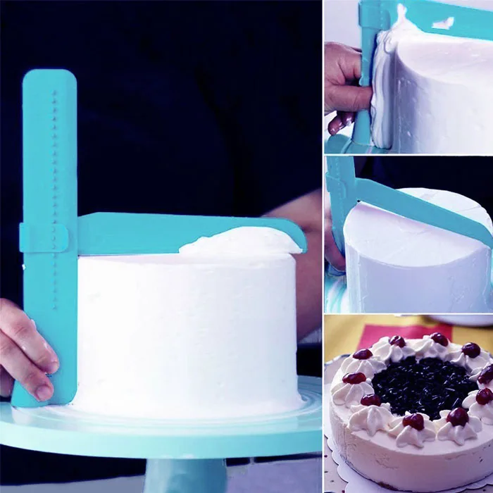 Домашний скребок Гладкий регулируемые шпатели для мастики для края торта Гладкий крем украшения DIY формы для выпечки Посуда кухонный инструмент, для торта