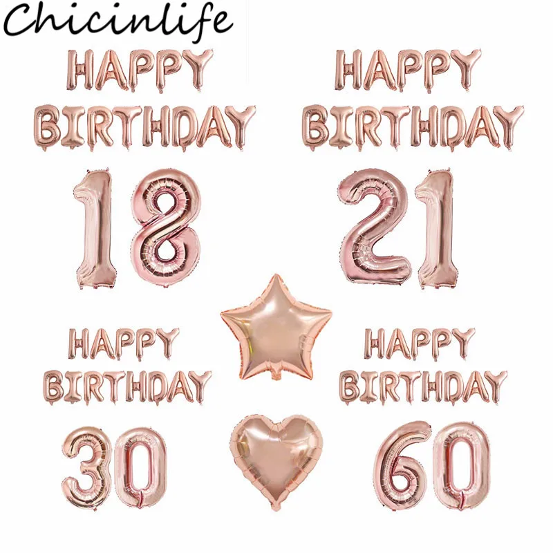 Chicinlife шар цвета розового золота 18/21/30/40/50 украшение для вечеринки на день рождения