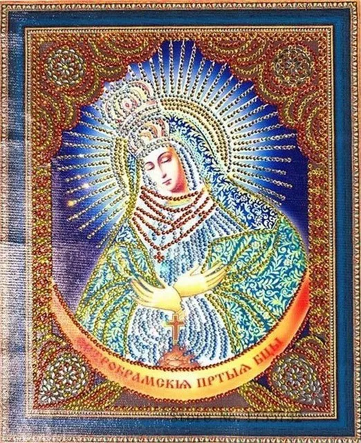 LP134 EverShine DIY 5D алмазная картина особой формы, алмазная вышивка Девы Марии, стразы, религиозная икона, картина, Алмазная мозаика - Цвет: LP134