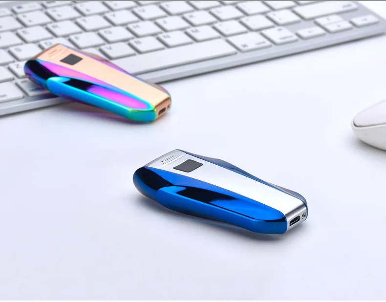 Интеллектуальная двойная дуговая зажигалка с металлическим отпечатком пальца, Сенсорная Электронная зажигалка USB, гаджеты для мужчин zapalniczka
