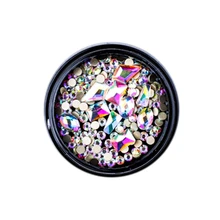 1 коробка Смешанные 3D Стразы Украшения для дизайна ногтей хрустальные драгоценные камни ювелирные изделия золотые блестящие камни очаровательные стеклянные маникюрные аксессуары Colorf