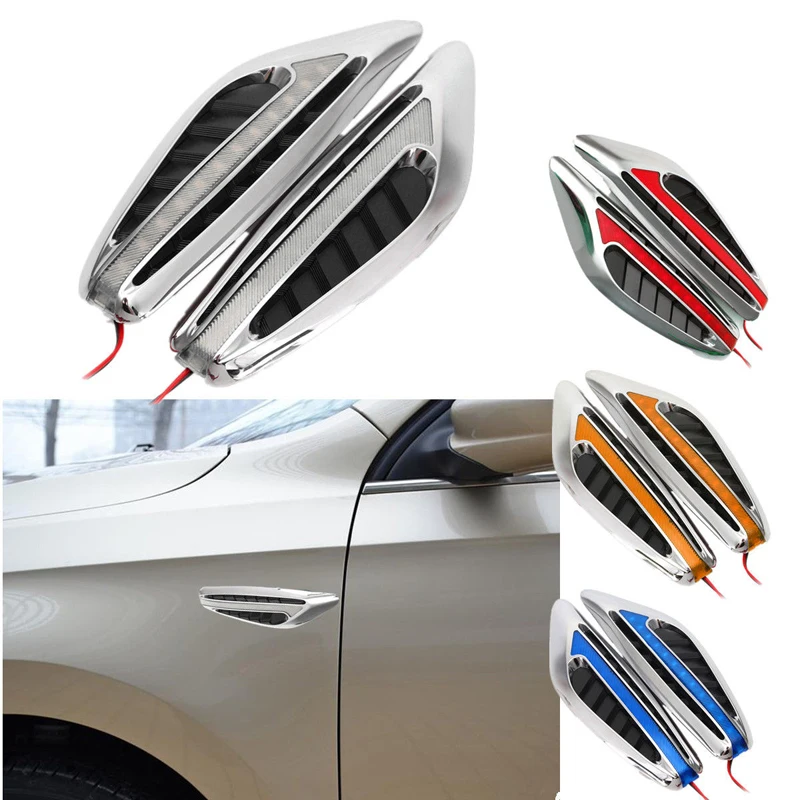 1 pair Universal  Car Steering Blade Light Auto LED Turn Signal Side Indication Lights Lamp