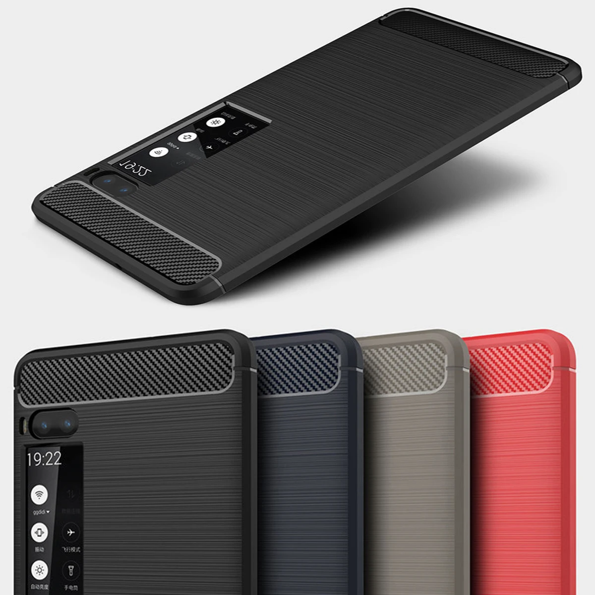 

Phone Case For Meizu Pro 7 Plus Case Silicon Anti-knock Cover For Meizu Pro 7 Protective Cover Shockproof Carbon Fiber Shell