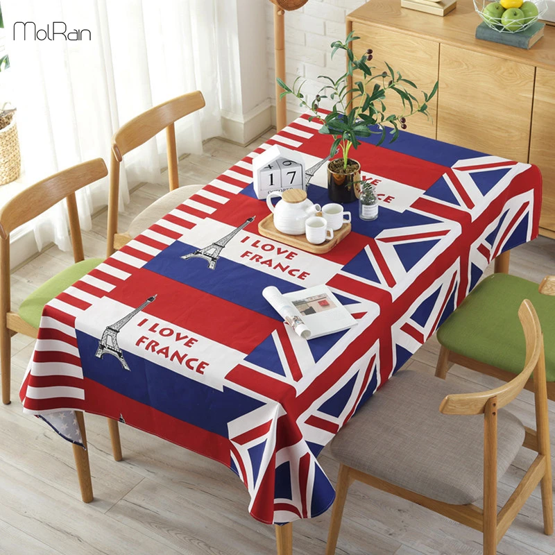 

American Flag Tower Mosaic Tablecloth Print Hotel Table Cloth Waterproof Coffee Table Cover for Dining Cotton Striped Clothes