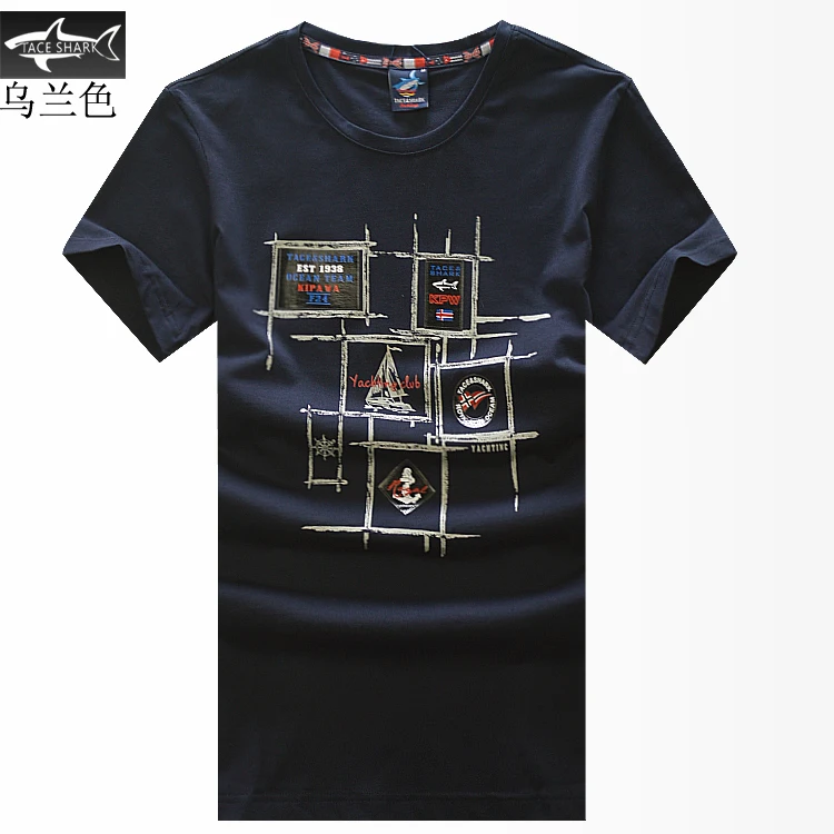 2017 high quality casual brand tace&shark t shirt men o