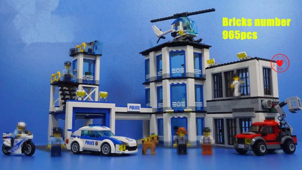 

New City Police Station fit legoings city police station swat figures Building Blocks Bricks kids boys diy Toys 60141 gift kid