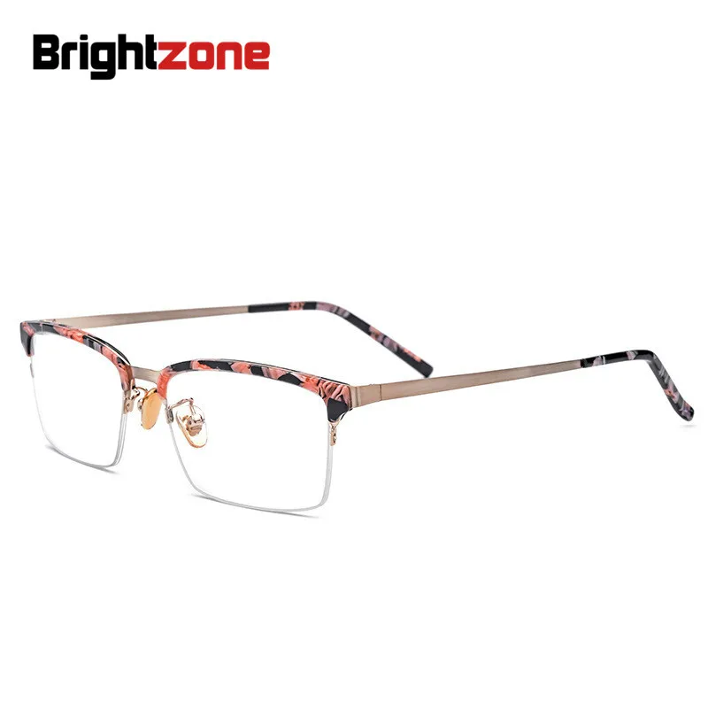

Brightzone Italy New Design Acetate Semi-rimless Plain Spectacles Eye Anti-Blue Light Glasses Frame Can put prescription lenses
