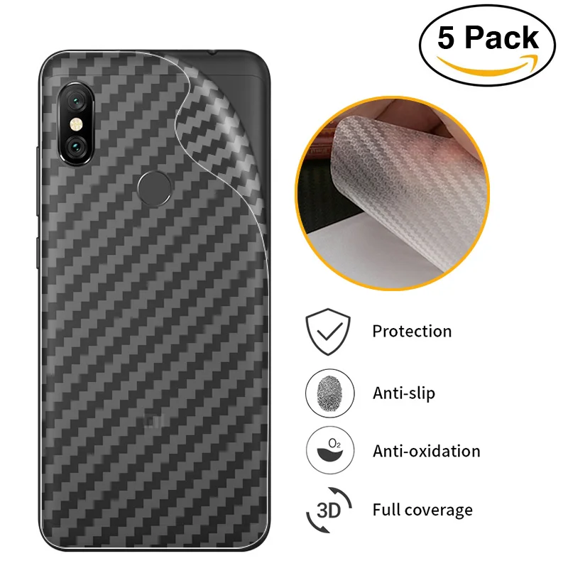 5 шт 3D задняя крышка из углеродного волокна защитная пленка для Xiaomi Mi A1 A2 Lite 5X 6X Redmi