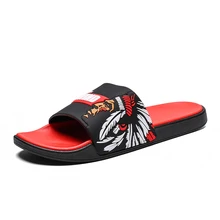 Мужские летние модные классические тапочки; Новинка года; персонализированные мужские тапочки; нескользящие сандалии; шлепанцы; Размер 40-45