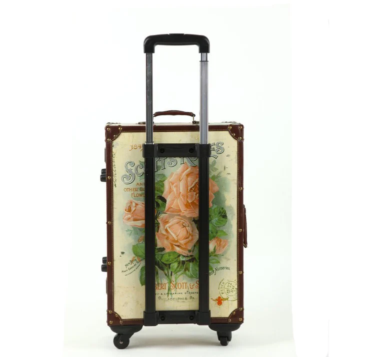Floral//Blanc 28 Pouces Valise Spinner avec Serrure TSA