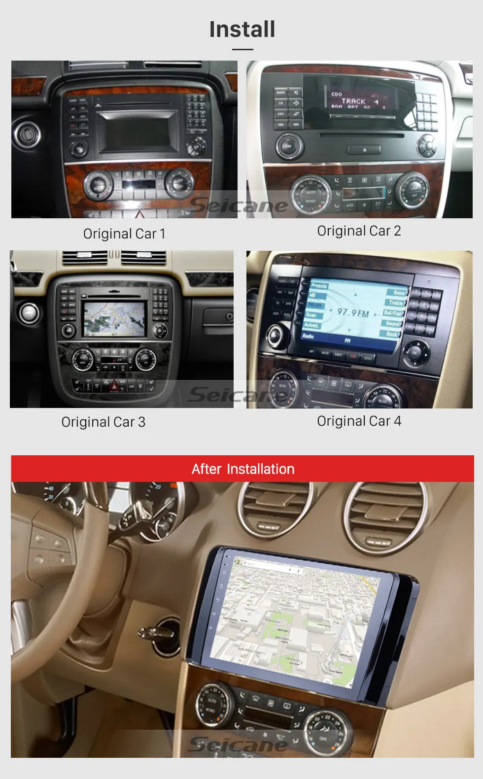 Clearance Seicane 9 Inch OEM Android 8.0 Car Multimedia Player For 2006 2007 2008-2013 Mercedes Benz R Class W251 R280 R300 R320 R350 R63 2